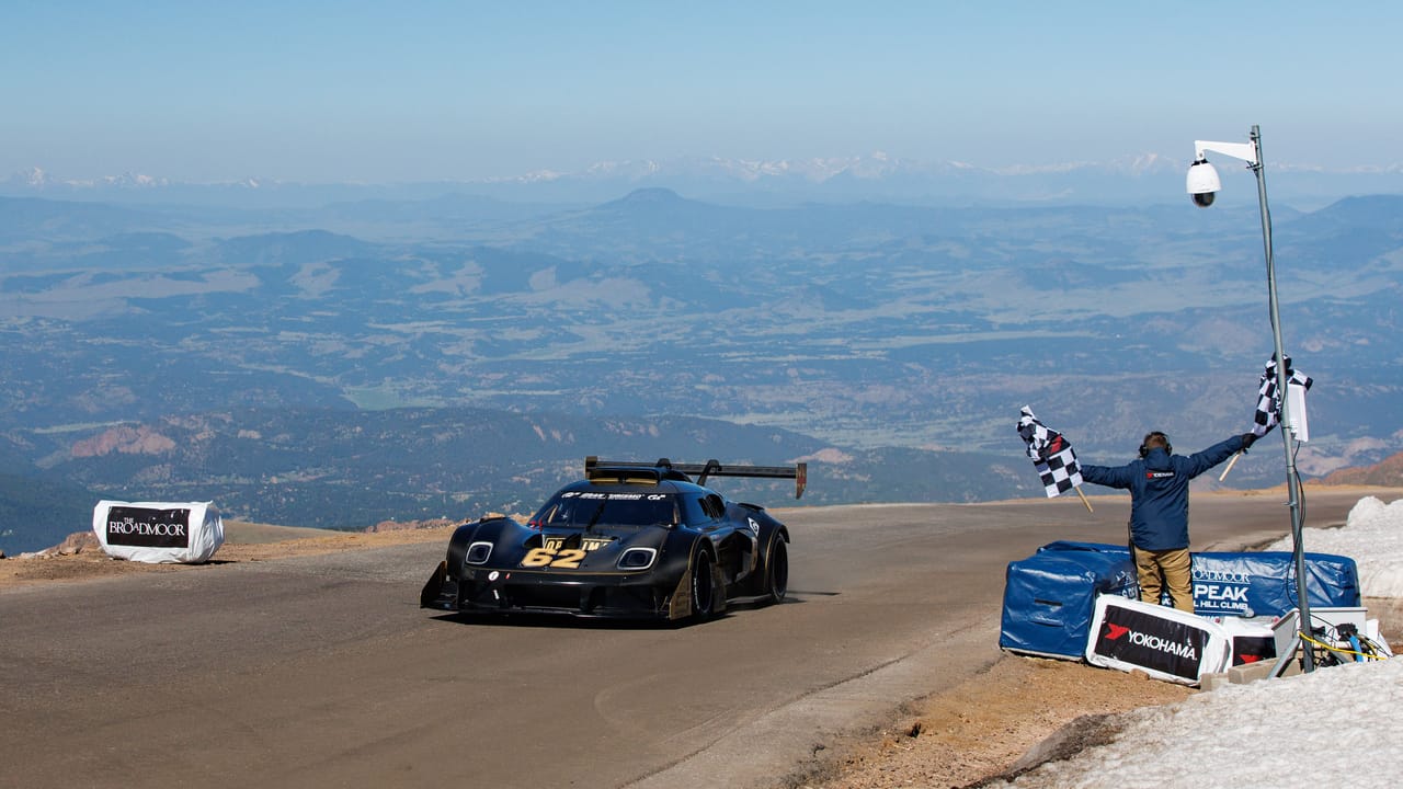 The 700bhp Radford 622 Pikes Peak car finished first in its class